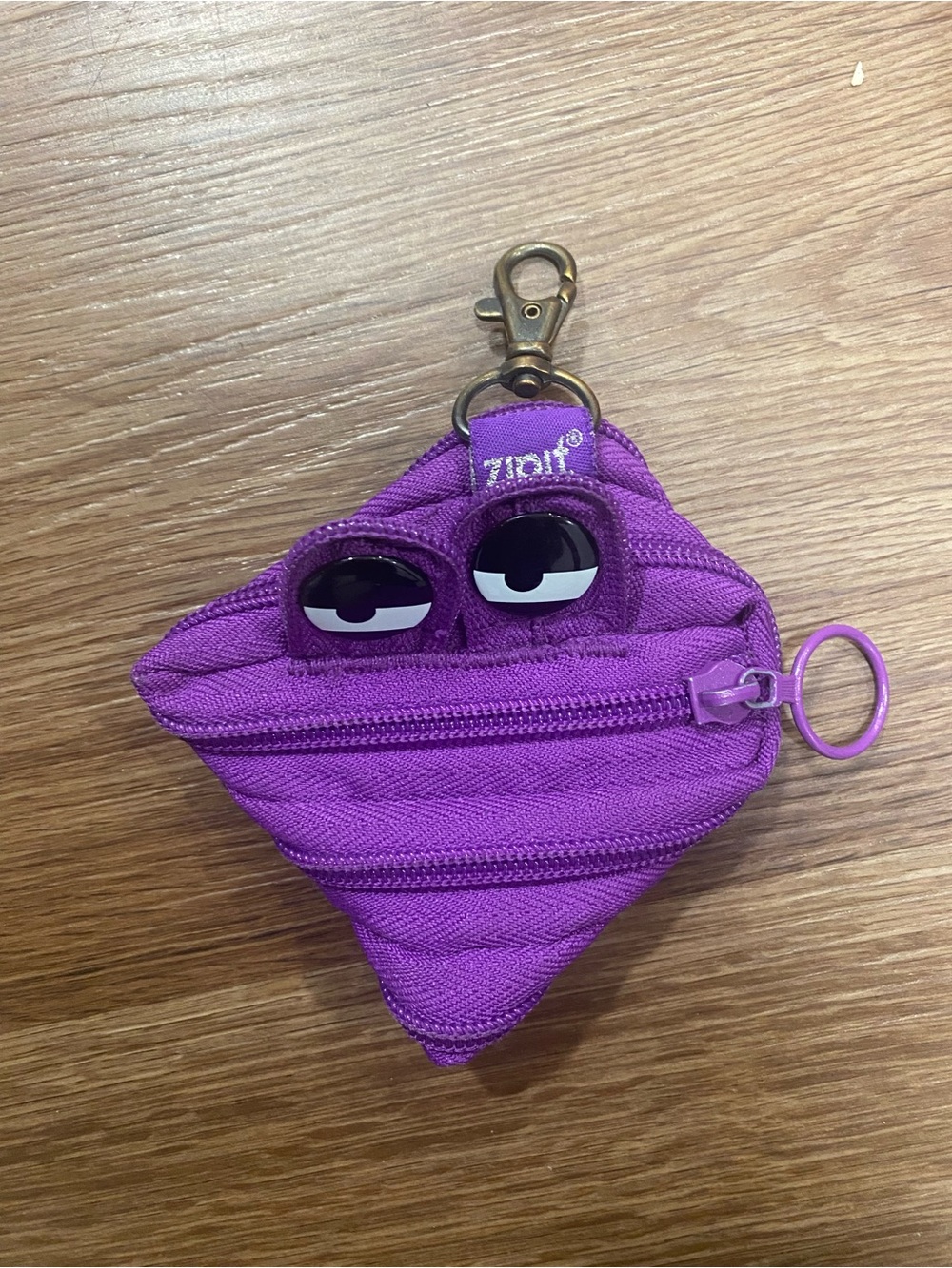 Purple Zipit Monster Keychain Coin Pouch